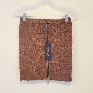 PETERSYN Trixie Skirt Popcorn Mini Mocha Brown Small NWT